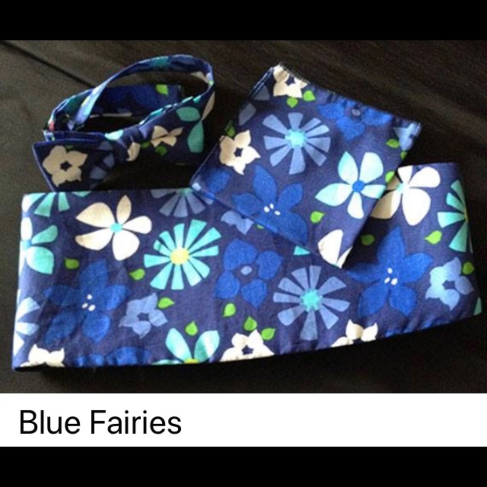 bowtie pocket square cummerbund set